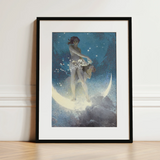 Spring Scattering Stars - Edwin Blashfield Art Print / Canvas, 12x16’’ / 31x41cm / Black Frame / Matboard, Posters Prints & Visual Artwork,