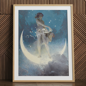 Spring Scattering Stars - Edwin Blashfield Art Print / Canvas, 12x16’’ / 31x41cm / Natural Frame, Posters Prints & Visual Artwork, Toby Leon