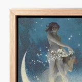 Spring Scattering Stars - Edwin Blashfield Art Print / Canvas Framed Artwork Ethereal Nude Figure Dark Hair Deep, Prints