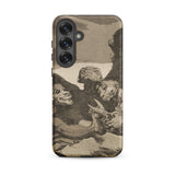 They Spruce Themselves Up - Francisco De Goya Phone Case Samsung Galaxy S25 Plus / Matte Phone Case Sepia-toned Grotesque Figures Scissors