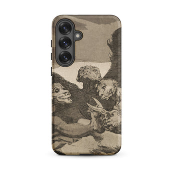 They Spruce Themselves Up - Francisco De Goya Phone Case Samsung Galaxy S25 Plus / Matte Phone Case Sepia-toned Grotesque Figures Scissors