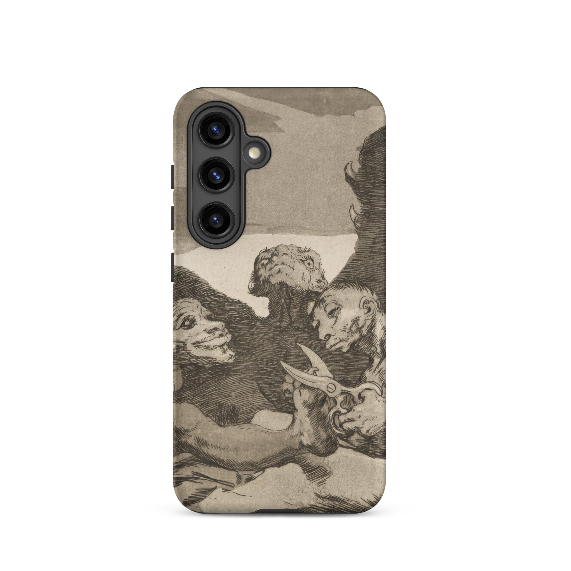 They Spruce Themselves Up - Francisco De Goya Samsung Case, Galaxy S24 / Matte, Smartphone Case Dark Grotesque Artwork Figures Scissors