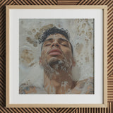 Squeaky Clean - Stampa artistica sottile sul piacere maschile gay / Canvas, 12x12’’ / 31x31cm / Cornice naturale / Passe-partout, Poster, stampe e opere d’arte visiva,