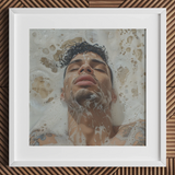 Squeaky Clean - Stampa artistica sottile sul piacere maschile gay / Canvas, 12x12’’ / 31x31cm / Cornice bianca / Passe-partout, Poster, stampe e opere d’arte visiva,