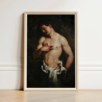 St Sebastian - Johann Carl Loth Art Print / Canvas Framed Classical Oil Painting Muscular Bare-chested Man Dramatic, Fixes, Young Soldier’s