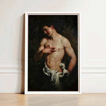 St Sebastian - Johann Carl Loth Art Print / Canvas Framed Reproduction Classical Painting Muscular Bare-chested Man Dramatic, Fixes, Young