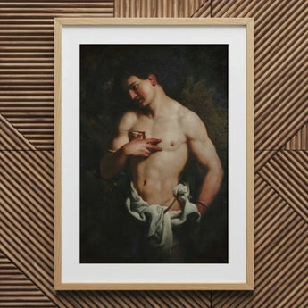 St Sebastian - Johann Carl Loth Art Print / Canvas Framed Reproduction Caravaggio’s David Head Goliath Muscular Nude, Fixes, Young