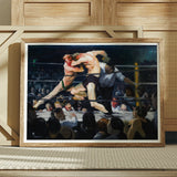 Stag at Sharkey’s - George Bellows Art Print / Canvas Framed Painting Intense Match Two Fighters Ring Set, Locks, Single Savage Instant,