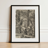The Staircase with Trophies - Giovanni Battista Piranesi Art Print / Canvas, 12x16’’ / 31x41cm / Black Frame / Matboard, Posters Prints &