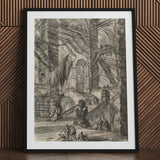 The Staircase with Trophies - Giovanni Battista Piranesi Art Print / Canvas Framed Vast Multi-level Architectural Fantasy Numerous Arches