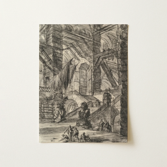 The Staircase with Trophies - Giovanni Battista Piranesi Art Print / Canvas 12x16’’ / 31x41cm / Unframed / no Border Detailed