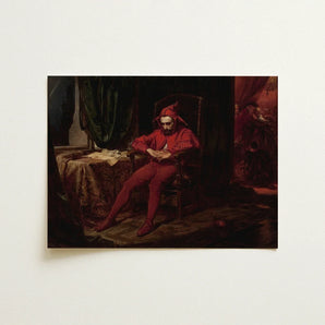 Stańczyk - Jan Alojzy Matejko Art Print / Canvas Richly Detailed Oil Painting Man Ornate Red Costume, Turns Color Prints