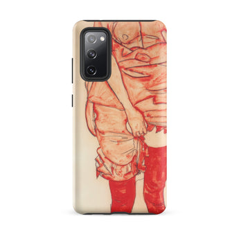 Standing Woman in Red - Egon Schiele Phone Case Samsung Galaxy S20 Fe / Matte Phone Case Stylized Illustration Figure Red Beige Tones Egon