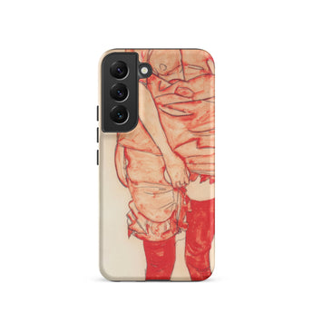 Standing Woman in Red - Egon Schiele Phone Case Samsung Galaxy S22 / Matte Phone Case Sketch-style Illustration Two Figures Red Beige Egon