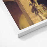 Statue of Perseus by Night - John Singer Sargent Art Print / Canvas White Framed Classical Painting Warm Golden Greek Hero’s, Florentine,