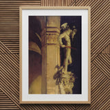 Statue of Perseus by Night - John Singer Sargent Art Print / Canvas Framed Painting Light Wood Frame White Mat Classical Greek Hero’s,