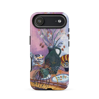 Still Life with Flowers - Henri Matisse Phone Case Iphone 17 Air / Matte Green Ceramic Pitcher Phone Case Floral Design Black Henri Matisse