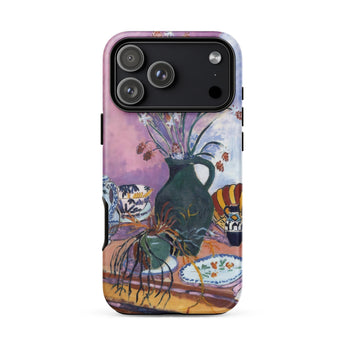 Still Life with Flowers - Henri Matisse Phone Case Iphone 17 Pro Max / Matte Green Ceramic Pitcher Phone Case Floral Design Black Henri