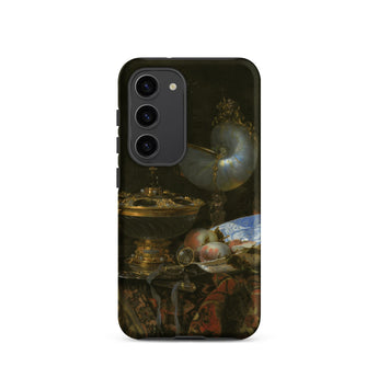 Still Life with Holbein Bowl Nautilus Cup Glass Goblet and Fruit Dish - Willem Kalf Phone Case Samsung Galaxy S23 / Matte Black Phone Case