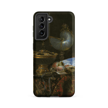 Still Life with Holbein Bowl Nautilus Cup Glass Goblet and Fruit Dish - Willem Kalf Phone Case Samsung Galaxy S21 Fe / Matte Black Phone