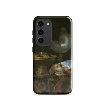 Still Life with Holbein Bowl Nautilus Cup Glass Goblet and Fruit Dish - Willem Kalf Phone Case Samsung Galaxy S23 / Gloss Black Phone Case