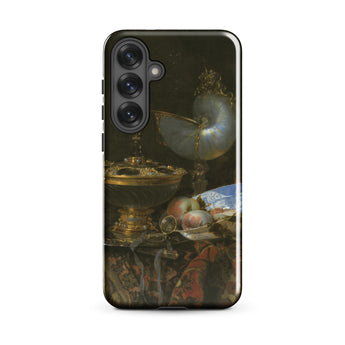 Still Life with Holbein Bowl Nautilus Cup Glass Goblet and Fruit Dish - Willem Kalf Phone Case Samsung Galaxy S25 Plus / Gloss Black Phone