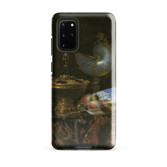 Still Life with Holbein Bowl Nautilus Cup Glass Goblet and Fruit Dish - Willem Kalf Phone Case Samsung Galaxy S20 Plus / Gloss Black Phone