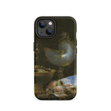 Still Life with Holbein Bowl Nautilus Cup Glass Goblet and Fruit Dish - Willem Kalf Phone Case Iphone 14 / Matte Black Phone Case Detailed