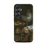Still Life with Holbein Bowl Nautilus Cup Glass Goblet and Fruit Dish - Willem Kalf Phone Case Samsung Galaxy S25 Plus / Matte Black Phone