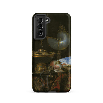 Still Life with Holbein Bowl Nautilus Cup Glass Goblet and Fruit Dish - Willem Kalf Phone Case Samsung Galaxy S21 / Matte Black Phone Case