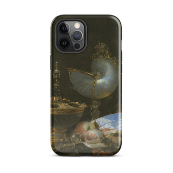 Still Life with Holbein Bowl Nautilus Cup Glass Goblet and Fruit Dish - Willem Kalf Phone Case Iphone 12 Pro Max / Gloss Black Phone Case