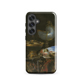 Still Life with Holbein Bowl Nautilus Cup Glass Goblet and Fruit Dish - Willem Kalf Phone Case Samsung Galaxy S25 / Gloss Black Phone Case