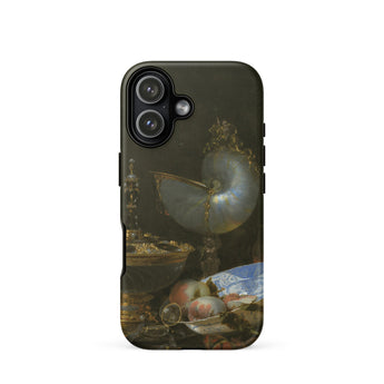 Still Life with Holbein Bowl Nautilus Cup Glass Goblet and Fruit Dish - Willem Kalf Phone Case Iphone 17 / Matte Black Phone Case Detailed