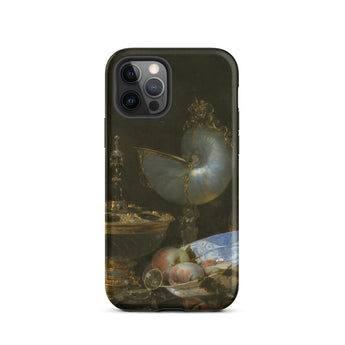 Still Life with Holbein Bowl Nautilus Cup Glass Goblet and Fruit Dish - Willem Kalf Phone Case Iphone 12 Pro / Matte Sleek Black Phone Case