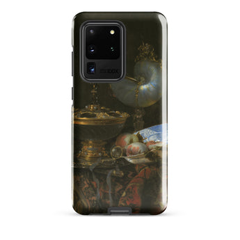 Still Life with Holbein Bowl Nautilus Cup Glass Goblet and Fruit Dish - Willem Kalf Phone Case Samsung Galaxy S20 Ultra / Gloss Sleek Black
