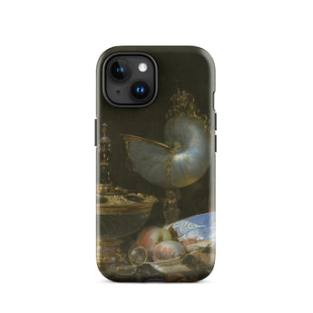 Still Life with Holbein Bowl Nautilus Cup Glass Goblet and Fruit Dish - Willem Kalf Phone Case Iphone 15 / Gloss Sleek Black Phone Case