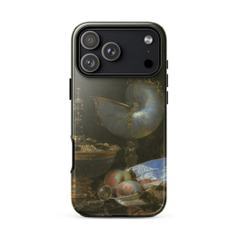Still Life with Holbein Bowl Nautilus Cup Glass Goblet and Fruit Dish - Willem Kalf Phone Case Iphone 17 Pro Max / Gloss Sleek Black Phone
