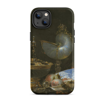 Still Life with Holbein Bowl Nautilus Cup Glass Goblet and Fruit Dish - Willem Kalf Phone Case Iphone 14 Plus / Matte Sleek Black Phone