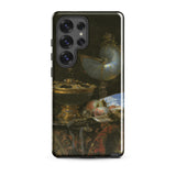 Still Life with Holbein Bowl Nautilus Cup Glass Goblet and Fruit Dish - Willem Kalf Phone Case Samsung Galaxy S25 Ultra / Gloss Sleek Black