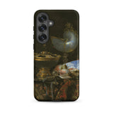 Still Life with Holbein Bowl Nautilus Cup Glass Goblet and Fruit Dish - Willem Kalf Phone Case Black Detailed Reproduction Classical