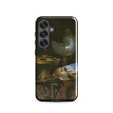 Still Life with Holbein Bowl Nautilus Cup Glass Goblet and Fruit Dish - Willem Kalf Phone Case Black Detailed Reproduction Classical