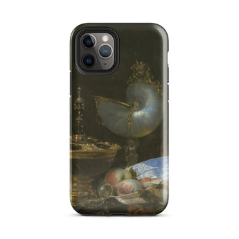 Still Life with Holbein Bowl Nautilus Cup Glass Goblet and Fruit Dish - Willem Kalf Phone Case Iphone 11 Pro / Gloss Sleek Black Detailed