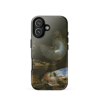Still Life with Holbein Bowl Nautilus Cup Glass Goblet and Fruit Dish - Willem Kalf Phone Case Iphone 17 / Gloss Sleek Black Detailed