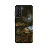 Still Life with Holbein Bowl Nautilus Cup Glass Goblet and Fruit Dish - Willem Kalf Phone Case Samsung Galaxy S21 Fe / Matte Black Detailed