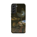 Still Life with Holbein Bowl Nautilus Cup Glass Goblet and Fruit Dish - Willem Kalf Phone Case Samsung Galaxy S22 Plus / Gloss Black