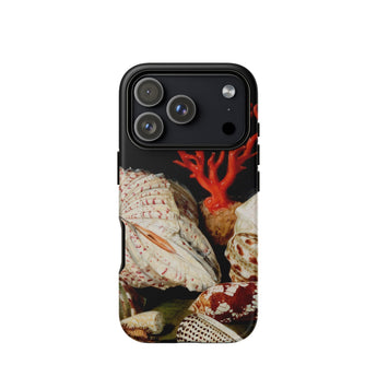Still Life with Shells & Corals - Jacques Linard Phone Case Iphone 17 Pro / Matte Iphone 12 Pro Max Case Seashell Coral Design Red Antlers,