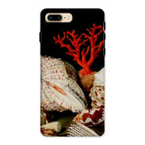 Still Life with Shells & Corals - Jacques Linard Phone Case Iphone 8 Plus / Matte Seashell Coral Phone Case Red Antlers, Velvet Black Void,