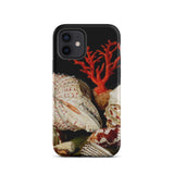 Still Life with Shells & Corals - Jacques Linard Phone Case Iphone 12 / Matte Seashell-themed Phone Case Red Coral Antlers, Velvet Black