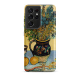 Still Life - Vincent Van Gogh Phone Case Samsung Galaxy S21 Ultra / Matte Phone Case Vibrant Impressionistic Life Painting Dark Blue