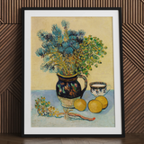 Still Life - Vincent Van Gogh Post-impressionism Art Print / Canvas, 24x32’’ / 61x81cm / Black Frame / Matboard, Posters Prints & Visual